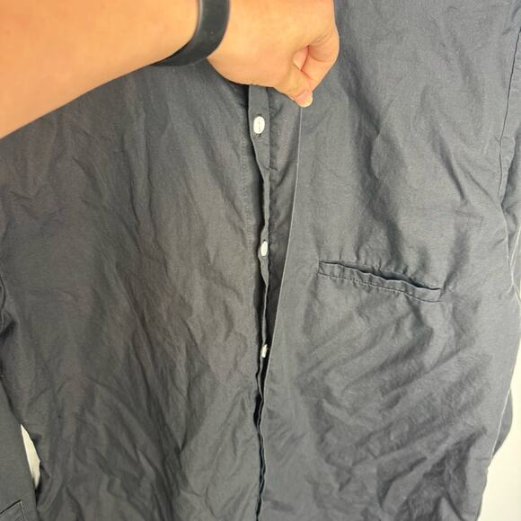 House Of St. Clair Black Button Down Dress Shirt 100% Cotton Size Medium - Picture 3 of 6